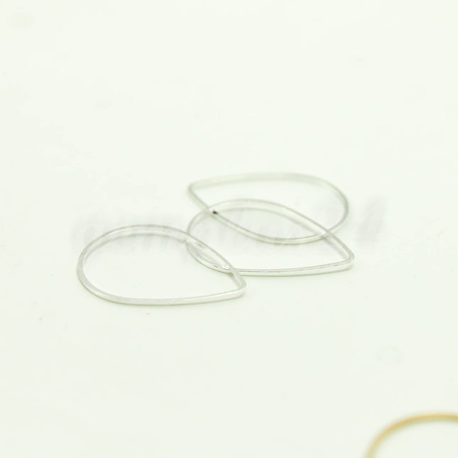 22x31mm Teardrop - Gold/Silver/Champagne/Rhodium - 5/10/25/50/100 Pcs - Teardrop Link Brass Connector Closed Loop Rings - 22x31mm x 0.8mm
