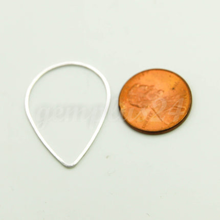 22x31mm Teardrop - Gold/Silver/Champagne/Rhodium - 5/10/25/50/100 Pcs - Teardrop Link Brass Connector Closed Loop Rings - 22x31mm x 0.8mm
