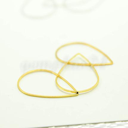 26x39mm Teardrop - Gold/Silver/Champagne/Rhodium - 5/10/25/50/100 Pcs - Teardrop Link Brass Connector Closed Loop Rings - 26x39mm x 0.8mm