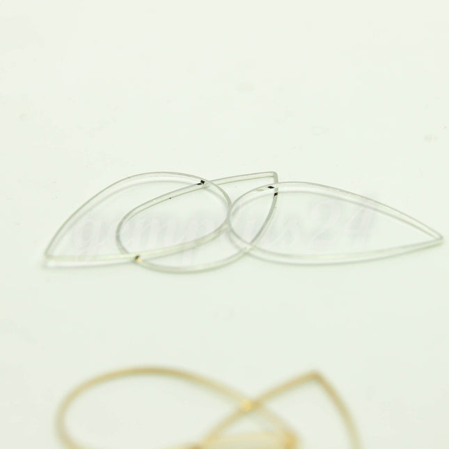 30x47mm Teardrop - Gold/Silver/Champagne/Rhodium - 5/10/25/50/100 Pcs - Teardrop Link Brass Connector Closed Loop Rings - 30x47mm x 0.8mm
