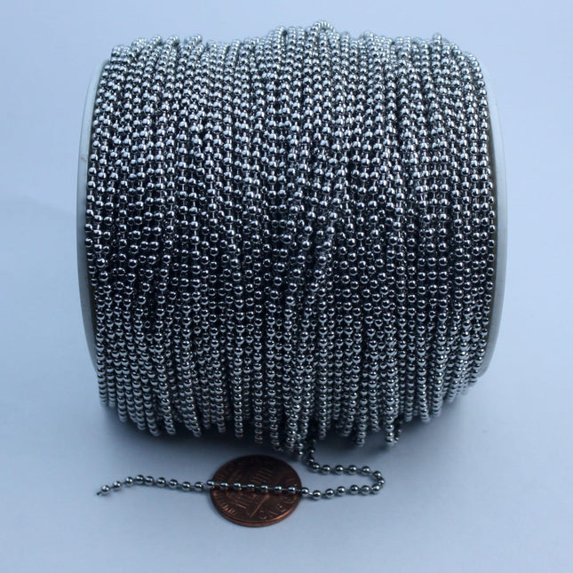 10 Ft Stainless Steel BALL Chain - 2.0mm ball size with FREE 6 pcs of Connector (Insert)- STBall2.0