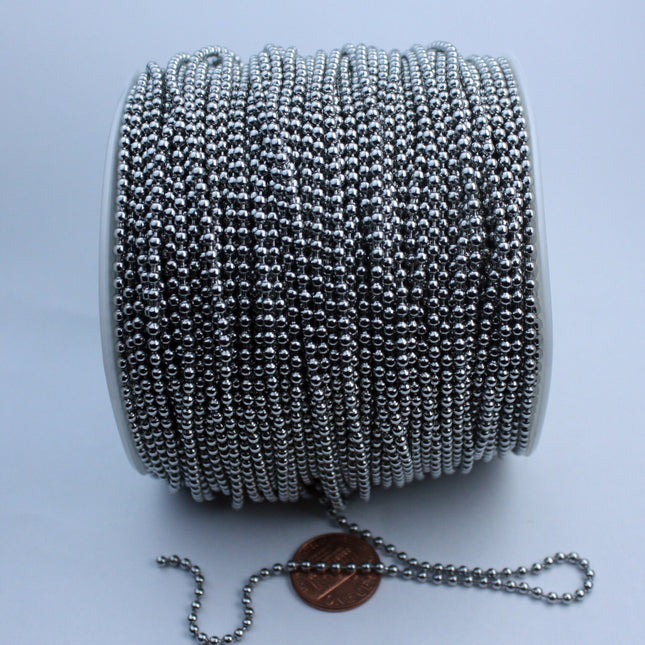 10 feet Stainless Steel BALL Chain - 2.4mm ball size with FREE 5 pcs of Connector (Insert) - STBall2.4