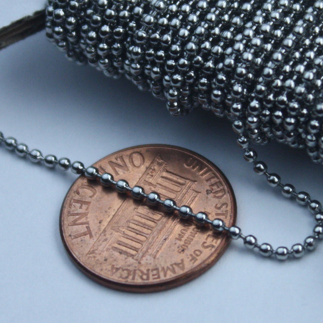 30 feet Stainless Steel BALL chain bulk chain - 1.5mm ball size with FREE 10 pcs of Connector (insert) - ST15BALL