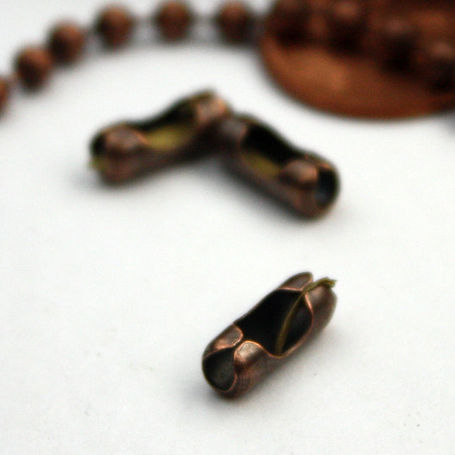 NEW New 50pcs of Antique Copper finished BIG ball chain connector for 3.2mm - Insert Type - 32BALL