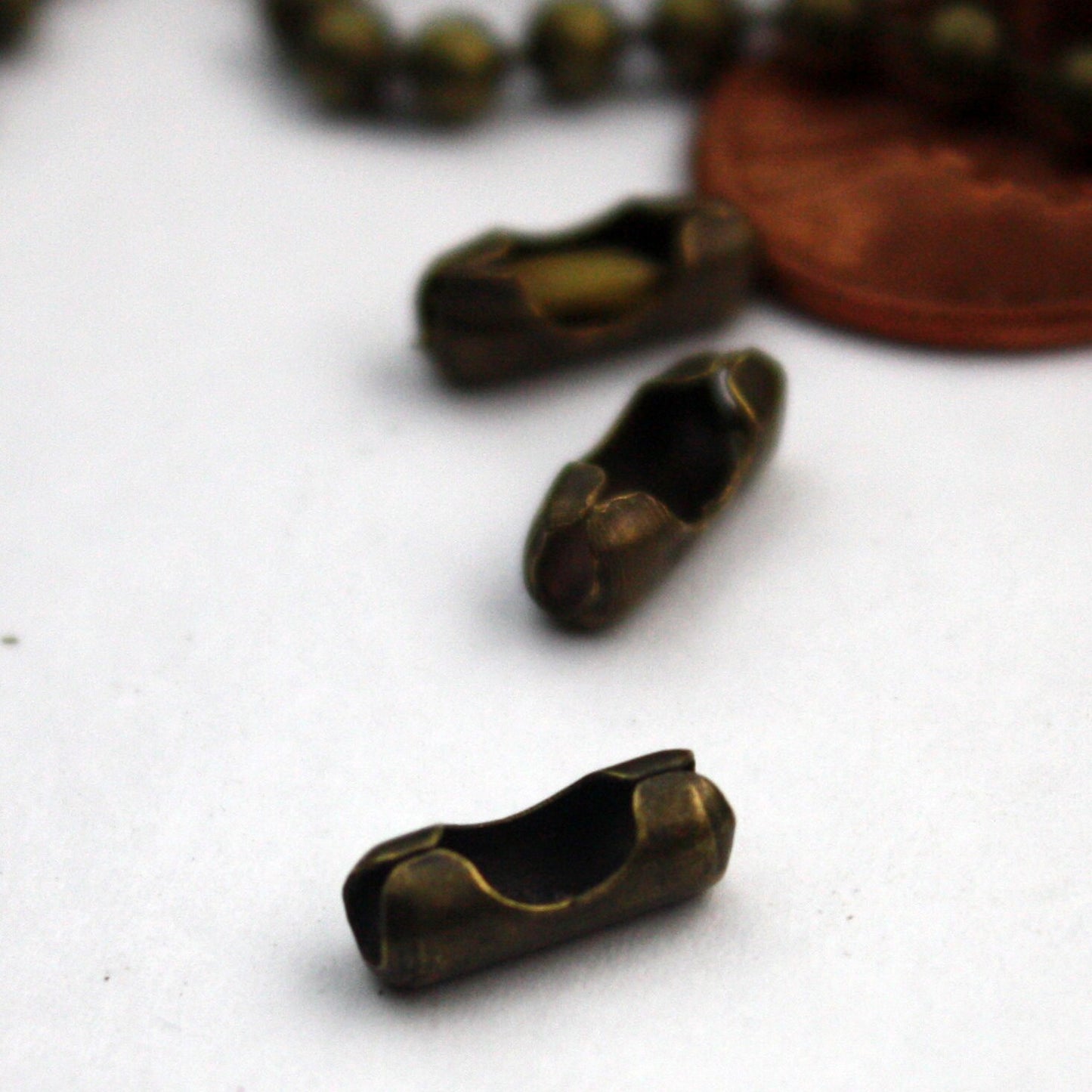 100 ft of Antique Brass plated BIG ball chain - 3.2mm with 50 connector(Insert) - 32BALL