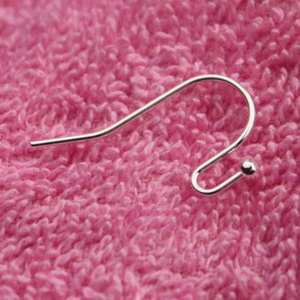 50(25pr) Ball End Earring Ear Wire - Sterling Silver Plated on Solid Brass Ear Wires, French hook style, ball end - ERBall