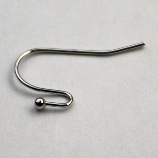 200(100pr) Ball End Earring Ear Wire - Rhodium Antique Silver Plated on Solid Brass Ear Wires, French hook style, ball end - ERBall