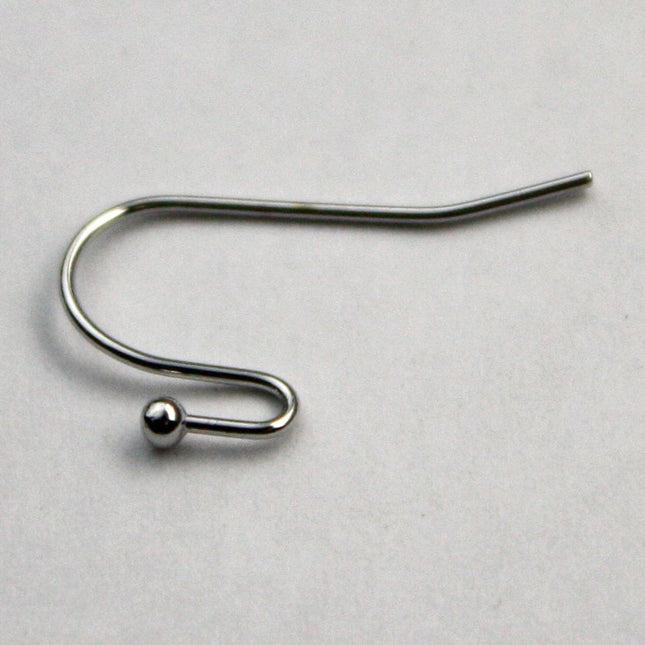 200(100pr) Ball End Earring Ear Wire - Rhodium Antique Silver Plated on Solid Brass Ear Wires, French hook style, ball end - ERBall
