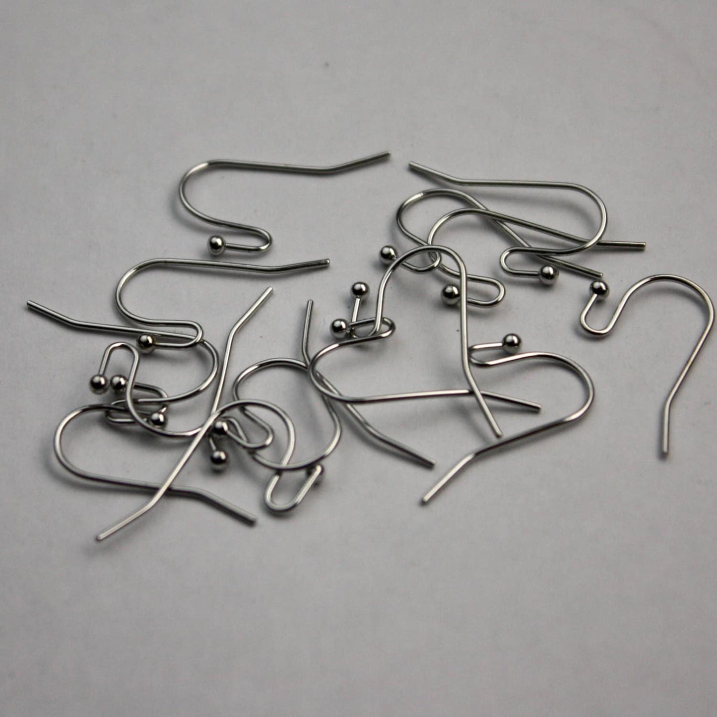 200(100pr) Ball End Earring Ear Wire - Rhodium Antique Silver Plated on Solid Brass Ear Wires, French hook style, ball end - ERBall