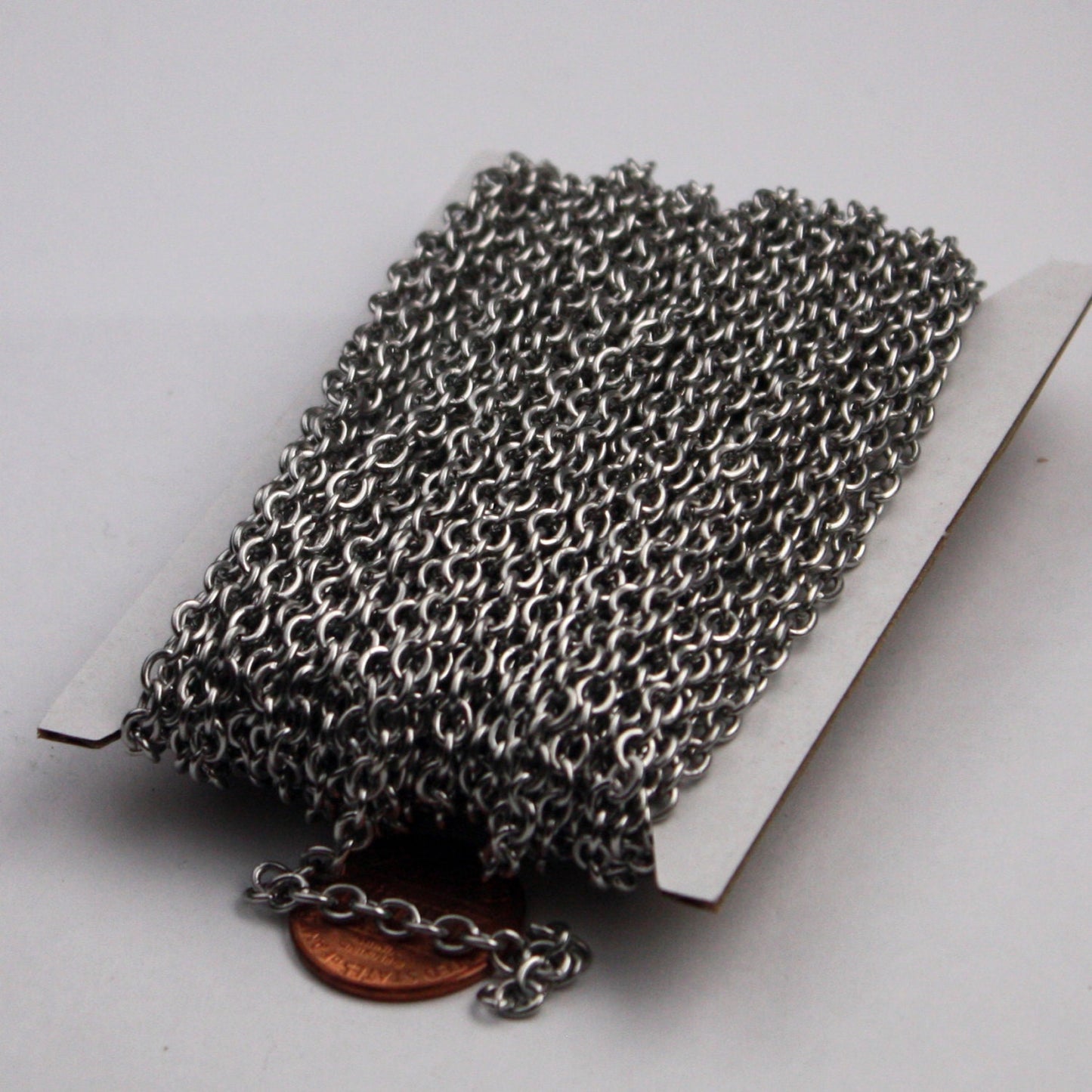 30 Ft Stainless Steel chain Surgical Sturdy Cable chain - 4.2x3.4mm 0.8mm Unsoldered Link bulk chain