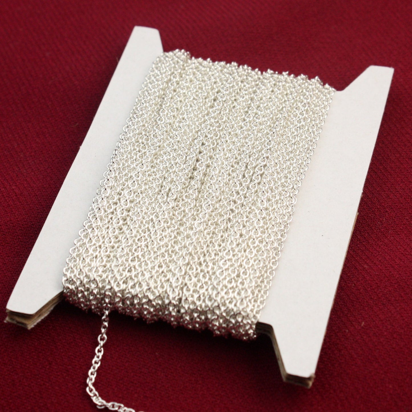 Sample Lot 3 feet of Sterling Silver Plated Chain Round Soldered Chain Cable Chain - 2x2.5mm SOLDERED link - Necklace Wholesale chain - 225S