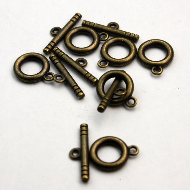 Wholesale 100 sets of Antique Brass Toggle Clasps