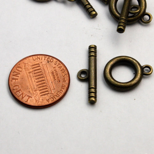 Wholesale 100 sets of Antique Brass Toggle Clasps