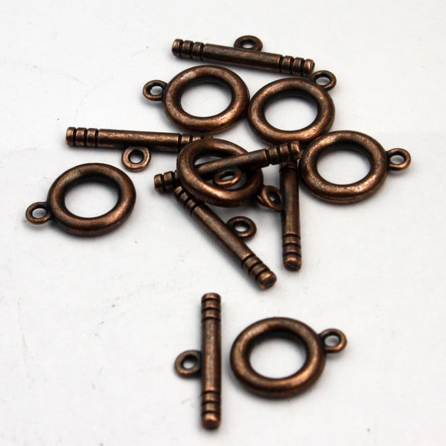 25 sets of Antique Copper Toggle Clasps