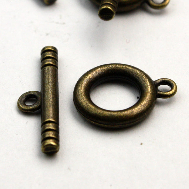 25 sets of Antique Brass Toggle Clasps
