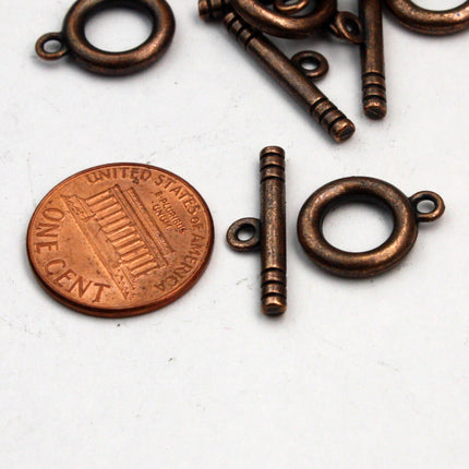 25 sets of Antique Copper Toggle Clasps