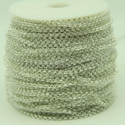 ATC Anti-Tarnishing Coating Plated ROLO Chain bulk, 3/10/32/50 Feet of SOLDERED Rolo Chain - 3.1mm Links - ATC31BL