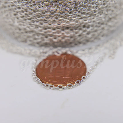 ATC Anti-Tarnishing Coating Cable Chain bulk, 3/10/32/50/100 Feet of SOLDERED Link - 2x2.5mm 2mm Links - ATC225