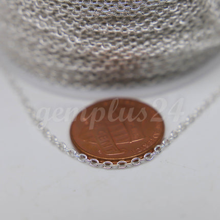 ATC Anti-Tarnishing Coating Cable Chain bulk, 3/10/32/50/100/300 Feet of SOLDERED Link - 2.0x1.4mm Links - ATC2014