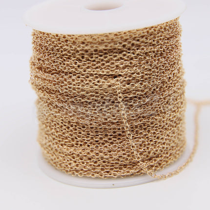 ATC Anti-Tarnishing Coating Cable Chain bulk, 3/10/32/50/100 Feet of SOLDERED Link - 2x2.5mm 2mm Links - ATC225