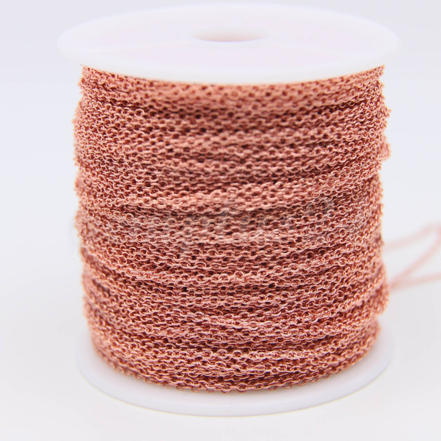 ATC Anti-Tarnishing Coating Bright Copper Plated Cable Chain bulk, 3/10/32/50/100/300 Feet of SOLDERED Link - 2.0x1.4mm Links - ATC2014