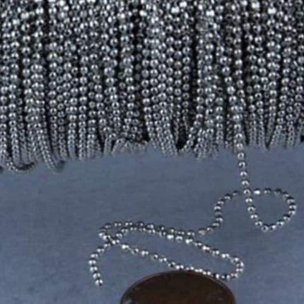 3 Ft Sample Facet Ball Chain wt FREE 5 pcs of Connectors - 1.5mm - Antique Brass/Copper/Rhodium/Gunmetal/Silver/Rose Gold Bulk Chain - 15DC