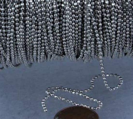 3 Ft Sample Facet Ball Chain wt FREE 5 pcs of Connectors - 1.5mm - Antique Brass/Copper/Rhodium/Gunmetal/Silver/Rose Gold Bulk Chain - 15DC