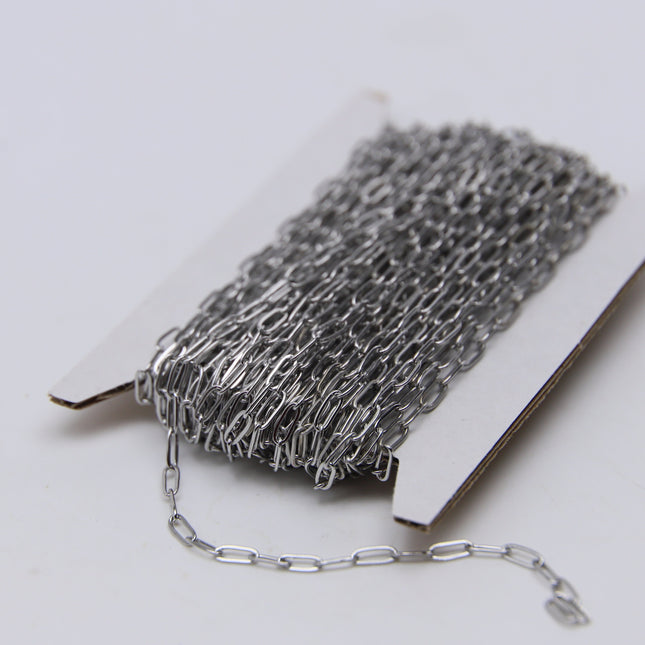 Stainless Steel RECTANGLE Fashion Flat Chunky chain, 3/10/30/50/100 feet of Surgical SOLDERED Sturdy - 2.5x6.4mm Link - STREC2564