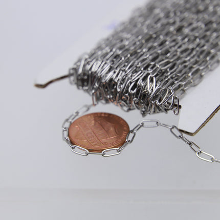 Stainless Steel RECTANGLE Fashion Flat Chunky chain, 3/10/30/50/100 feet of Surgical SOLDERED Sturdy - 2.5x6.4mm Link - STREC2564