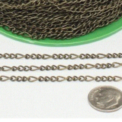 Figaro Chain bulk, 3/12/32/50/100/300ft - 7x3mm 20G Unsoldered - Antique Copper/Brass/Rhodium/Gunmetal/Black Plated - Necklace Bracelet  - 7x3FIG