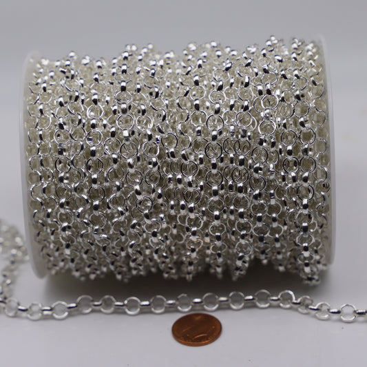 Chunky Big Large Fashion Rolo Chain, 1/3/10 Feet - Anti Tarnish Coated Silver/24K Gold/Copper - 7.0mm - Unsoldered Link -Bracelet  70ROLO