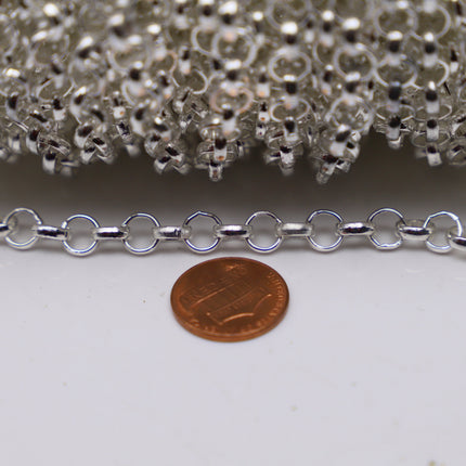 Anti Tarnish Coated Chunky Big Large Fashion Rolo Chain, 1/3/10 Feet - ATC Silver/24K Gold/Copper - 7.0mm - Unsoldered -Bracelet  70ROLO