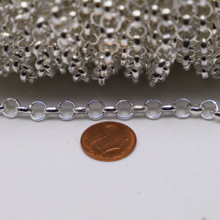 Chunky Big Large Fashion Rolo Chain, 1/3/10 Feet - Anti Tarnish Coated Silver/24K Gold/Copper - 7.0mm - Unsoldered Link -Bracelet  70ROLO