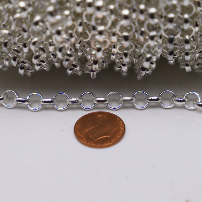 Chunky Big Large Fashion Rolo Chain, 1/3/10 Feet - Anti Tarnish Coated Silver/24K Gold/Copper - 7.0mm - Unsoldered Link -Bracelet  70ROLO