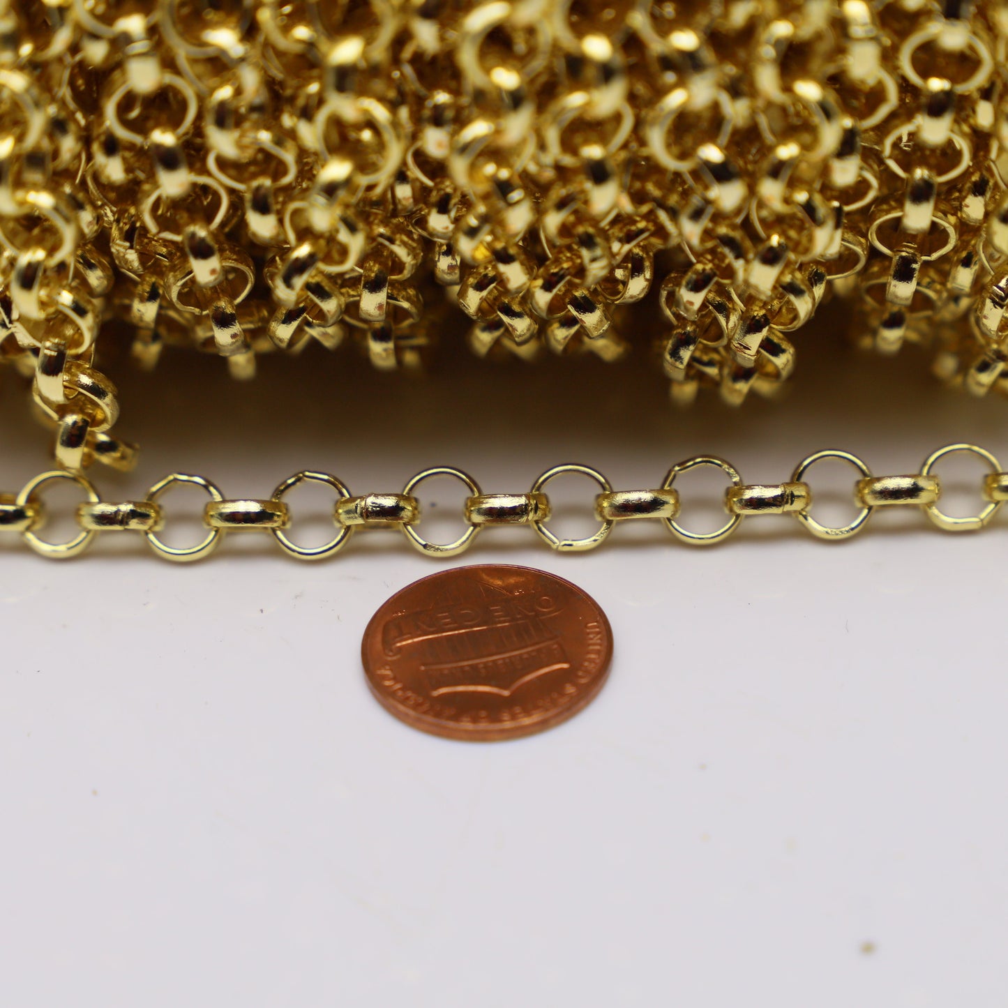 Chunky Big Large Fashion Rolo Chain, 1/3/10 Feet - Anti Tarnish Coated Silver/24K Gold/Copper - 7.0mm - Unsoldered Link -Bracelet  70ROLO