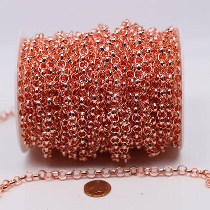 Anti Tarnish Coated Chunky Big Large Fashion Rolo Chain, 1/3/10 Feet - ATC Silver/24K Gold/Copper - 7.0mm - Unsoldered -Bracelet  70ROLO