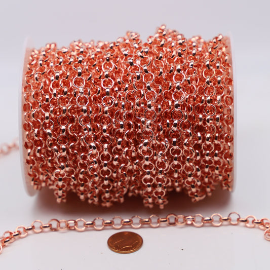 Anti Tarnish Coated Chunky Big Large Fashion Rolo Chain, 1/3/10 Feet - ATC Silver/24K Gold/Copper - 7.0mm - Unsoldered -Bracelet  70ROLO