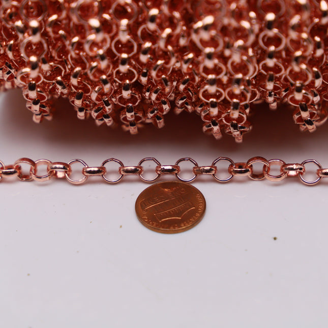 Anti Tarnish Coated Chunky Big Large Fashion Rolo Chain, 1/3/10 Feet - ATC Silver/24K Gold/Copper - 7.0mm - Unsoldered -Bracelet  70ROLO