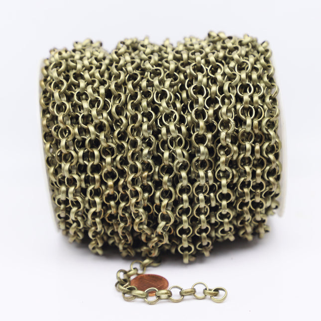 Chunky Big Large Monster Fashion Rolo Chain, 1/3/10 Ft - Antique Brass/Copper/Rhodium/Gunmetal/Black - 8.0mm - Unsoldered -Bracelet  80ROLO