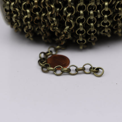 Chunky Big Large Monster Fashion Rolo Chain, 1/3/10 Ft - Antique Brass/Copper/Rhodium/Gunmetal/Black - 8.0mm - Unsoldered -Bracelet  80ROLO