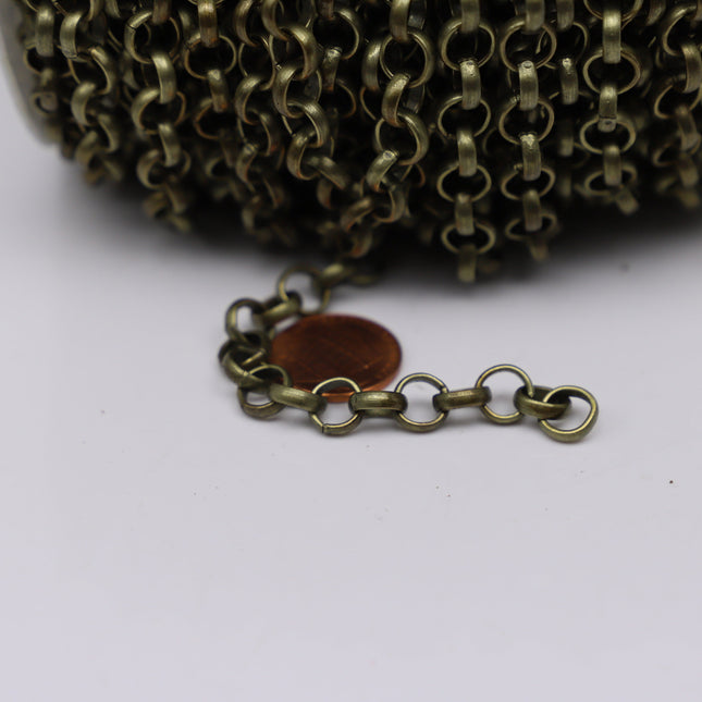Chunky Big Large Monster Fashion Rolo Chain, 1/3/10 Ft - Antique Brass/Copper/Rhodium/Gunmetal/Black - 8.0mm - Unsoldered -Bracelet  80ROLO