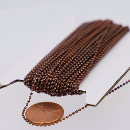 100 Feet Facet Ball Chain with FREE 100 pcs of Connectors - 1.5mm - Antique Brass/Copper/Rhodium/Gunmetal/Silver/Rose Gold Bulk Chain - 15DC