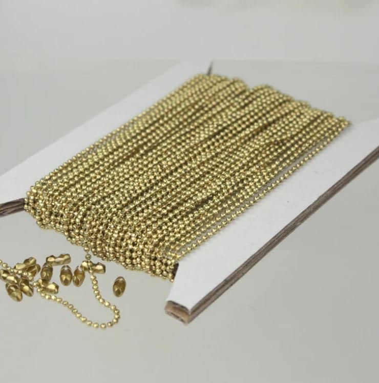 300 Feet Sample Facet Ball Chain with FREE 100 pcs of Connectors - 1.2mm - Antique Brass/Copper/Rhodium/Gunmetal/Silver/Rose Gold - 12DC