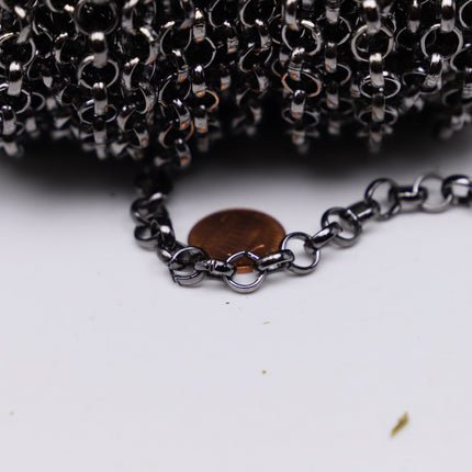30 ft of Bulk Big Chunky Rolo Chain - Rhodium/Antique Brass/Copper/Gunmetal/Black Plated Chain Heavy Bracelet Necklace - 8.0mm(0.315 inch)