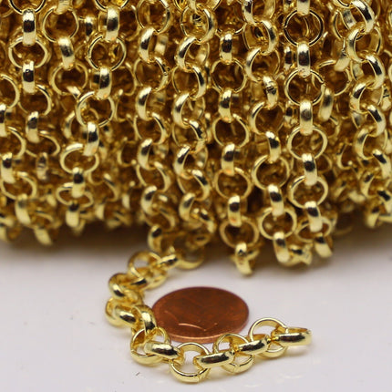 30 ft of Bulk Big Chunky Rolo Chain - Rhodium/Antique Brass/Copper/Gunmetal/Black Plated Chain Heavy Bracelet Necklace - 8.0mm(0.315 inch)