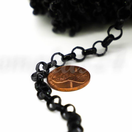 1/3/10/30 Feet 7mm BLACK/Antique Brass/Copper/Rhodium/Gunmetal ROLO Large Chunky Big Fashion Chain 7.0mm - Unsoldered Link -Bracelet  70ROLO