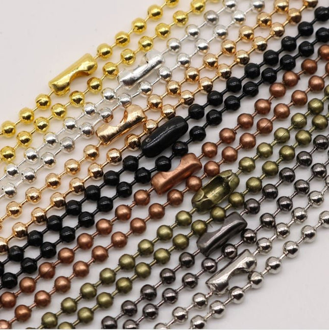 24 Inch Homemade Ready to wear Big Ball Chain NECKLACE - 3.2mm Ball Chain with Lobster Matching Connectors - 24inch(60cm) - NEC3.2Ball-24