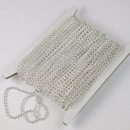 NEW New 32 ft. spool of Sterling Silver plated finished ball chain - 2.4mm ball size - - 24BALL