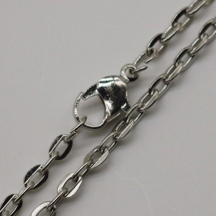 24 Inch Homemade Ready to wear Flat Cable Chain NECKLACE - 3.7x2.7mm Unsoldered Link with Lobster Clasp - 24inch(60cm) - NEC07F-24