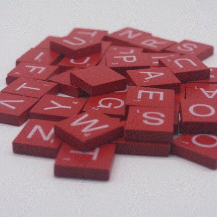 100 Pcs Wooden Scramble Scrabble Letters Tiles - COLOR Scrabble Tile - 18mm x 20mm - Complete 100 Pcs Set - Wedding Scrapbook